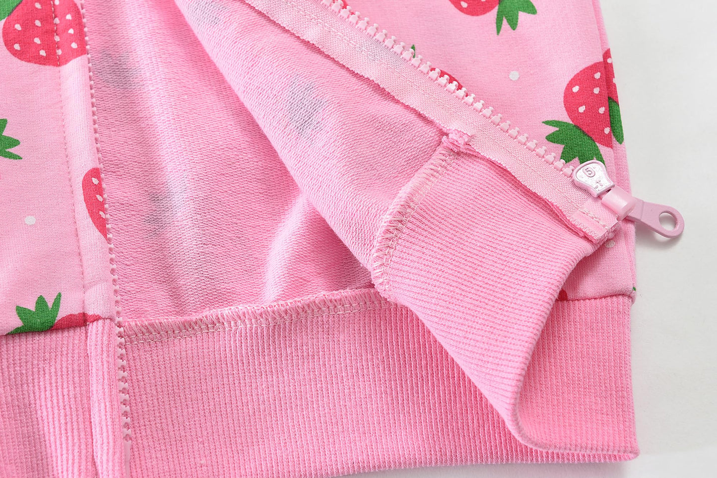 Tkria Baby Girls Zip-up Jacket Toddler Lightweight Hoodie Cotton Pullover Fleece Strawberry Sweatshirt Kids Fall Winter Coat Outwear Size 6