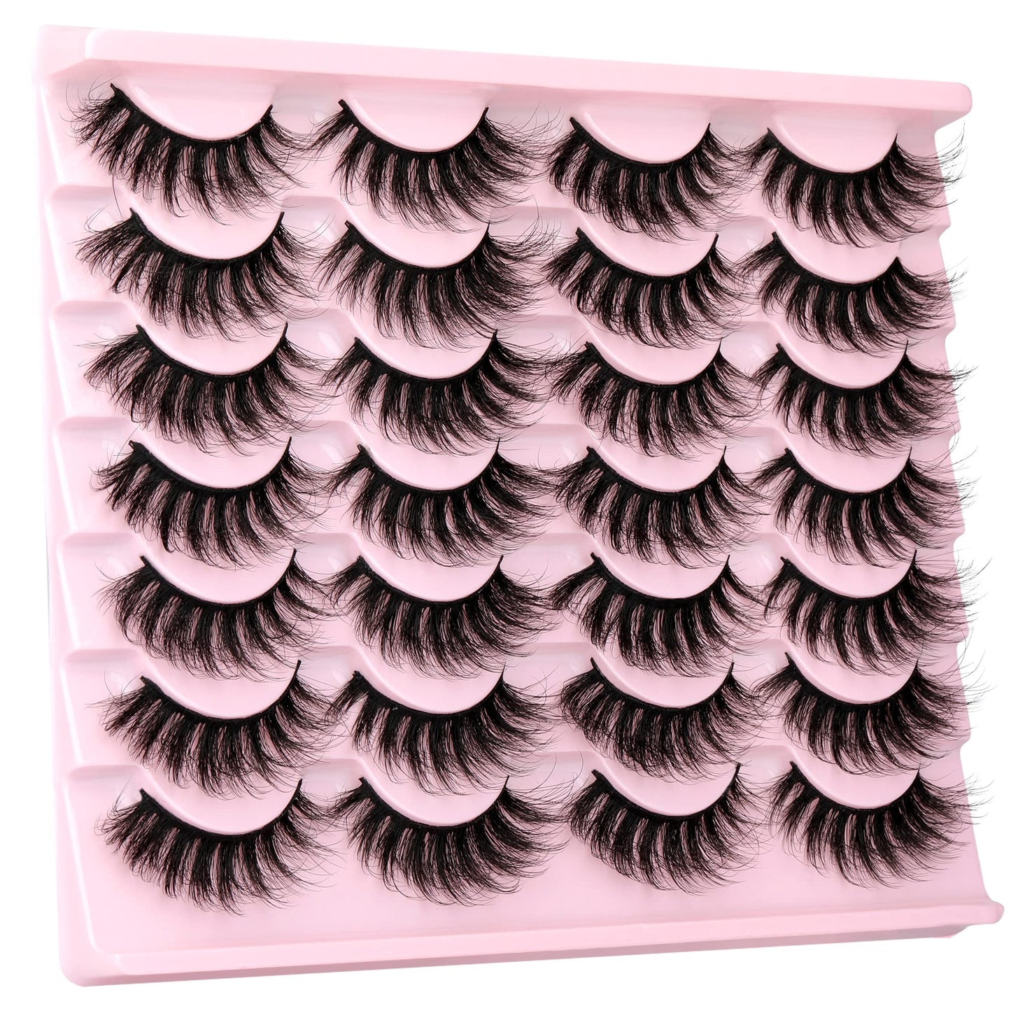 Natural False Eyelashes Wispy Mink Lashes Fluffy 16mm Cat Eye Lashes Natural Look Eye lash Like Extensions 5D Volume Strip Fake Eyelashes Pack by TNFVLONEINS