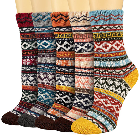 Heatuff Women's Winter Wool Socks Warm Soft Full Cushion Crew Socks (5 Pairs)