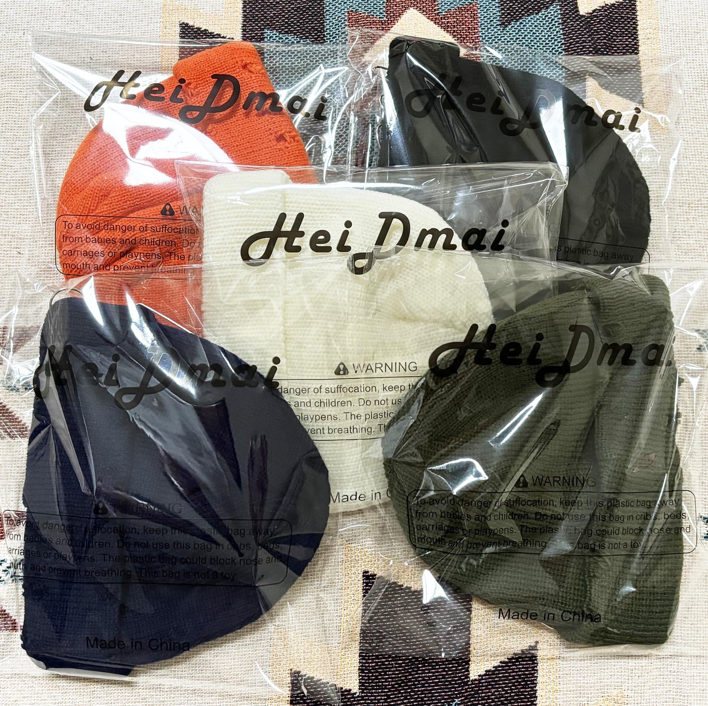 HeiDmai Distressed Ring Beanie Hat Unisex Fashion Hip-hop Slouchy Knitted Skull Caps (Grey)