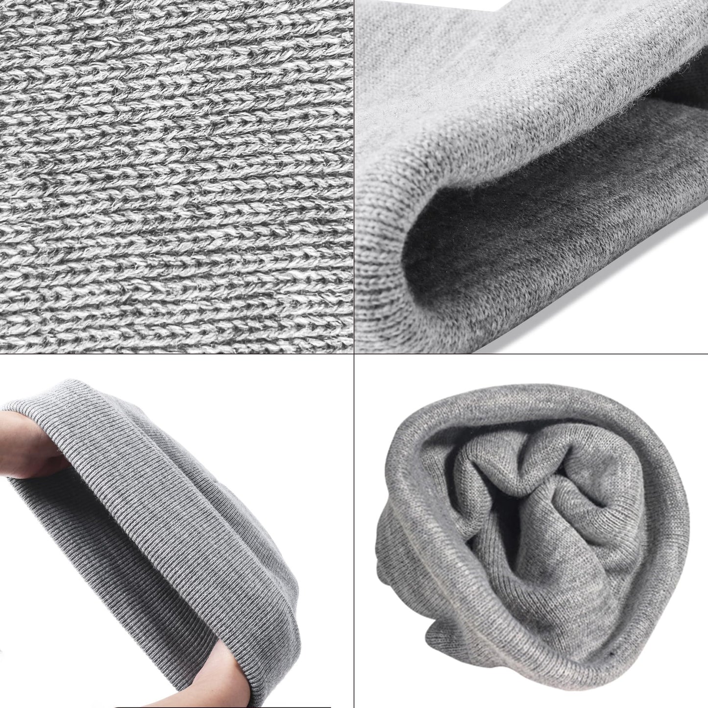 Gelante Unisex Beanie Cap Knitted Warm Solid Color and Multi-Color Multi-Packs (3 Pack: Solid Black)