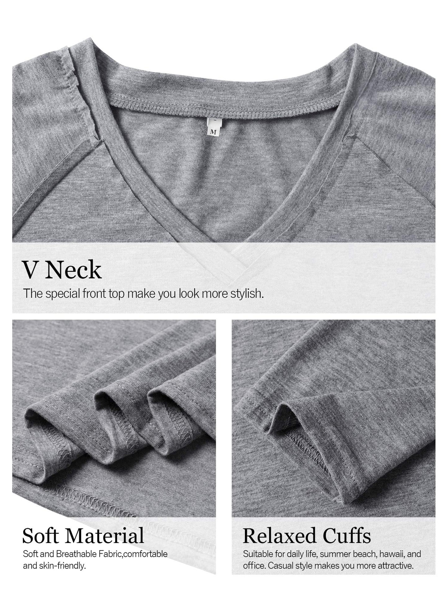 Womens Yes I'm Cold Sweatshirt V Neck Long Sleeve Shirts Casual Loose Graphic Sweatshirts Grey L