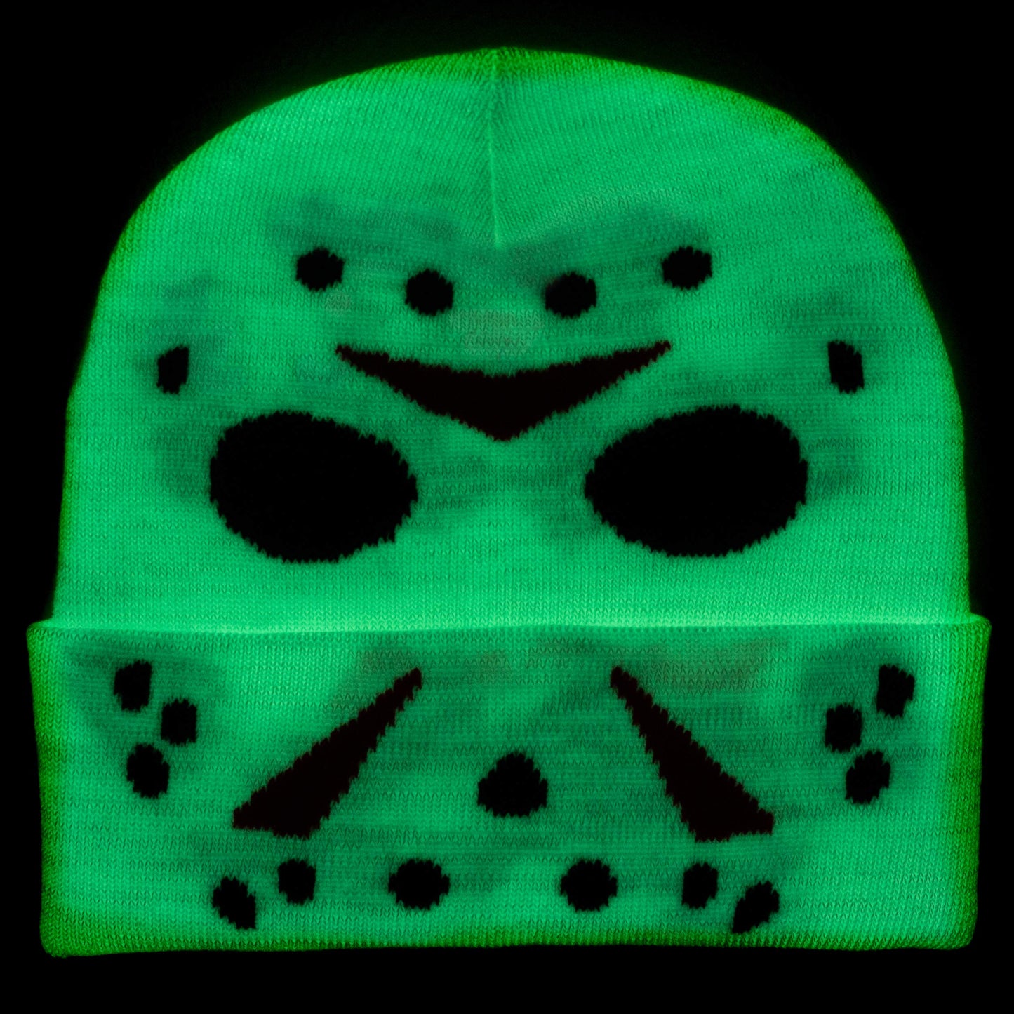 Friday The 13th Jason Glow in The Dark Horror Cuffed Winter Beanie