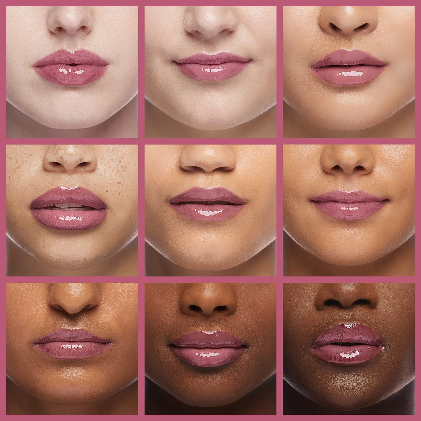 Nicole Miller Lip Gloss Collection Shimmery Glosses for Women and Girls Long Lasting Color Set with Rich Varied Colors, Pink Shimmer, 10 Count (Pack of 1)