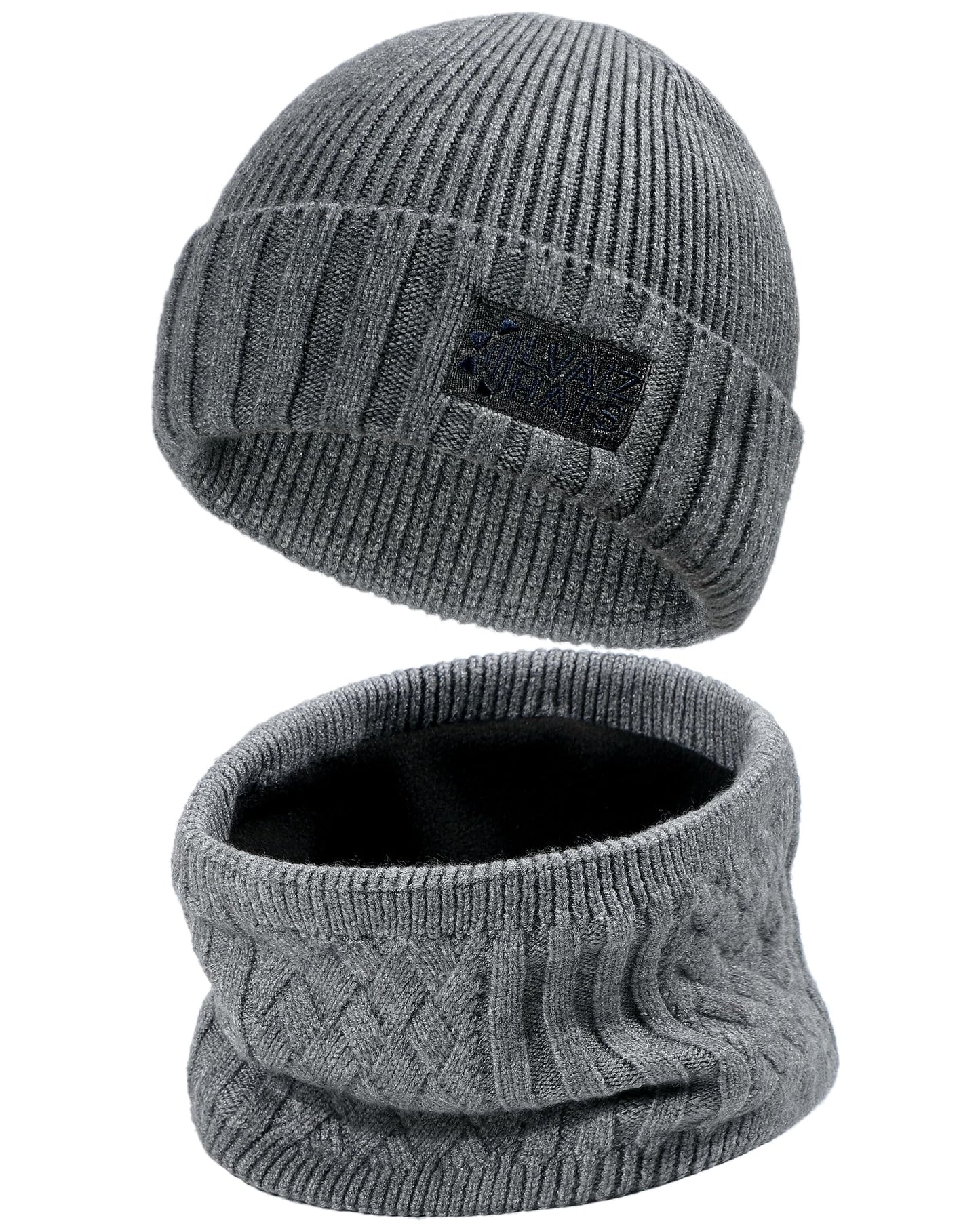 Winter Beanie Hats Scarf Set for Men Women Warm Knit Ski Beanie Skull Cap Neck Warmer Gaiter Face Scarf Set