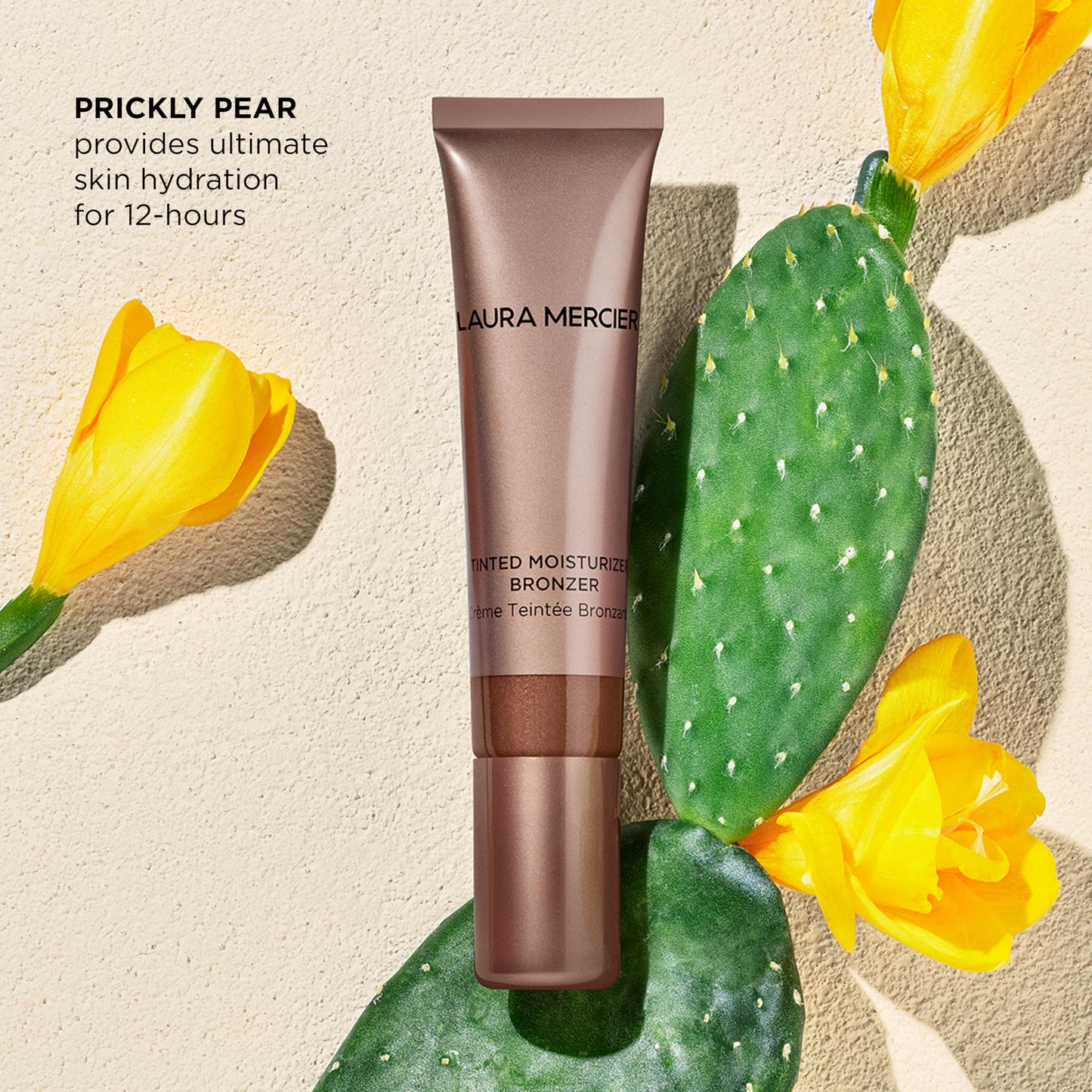 Laura Mercier Tinted Moisturizer Bronzer: Long Lasting Sheer Cream Bronzer, Weightless, Buildable Coverage, 12 HR Hydrating Wear, Non-Comedogenic, 6 Shades for All Skin Tones, Sunshine