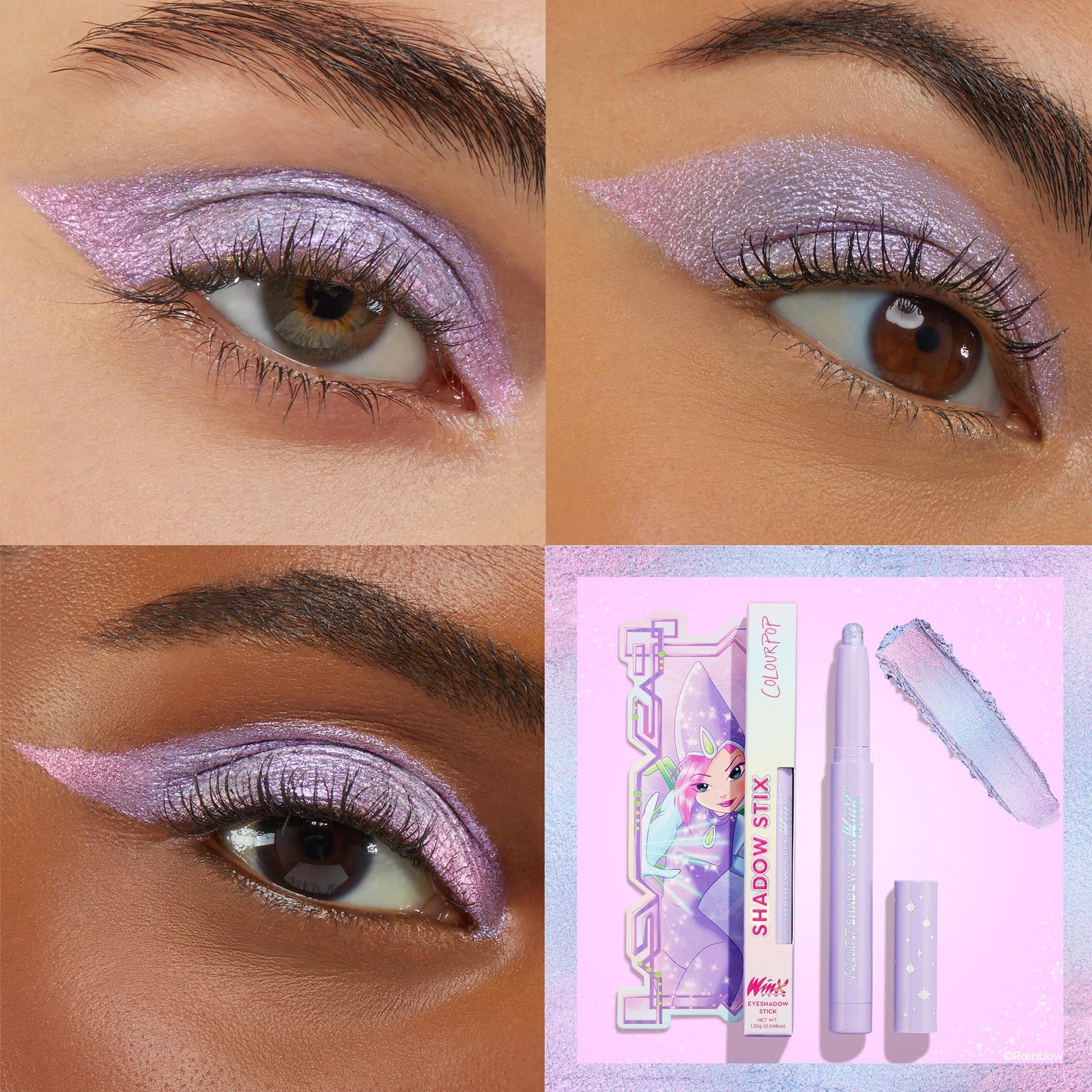 ColourPop Winx Club Shadow Stix - Multichrome Eyeshadow Stick with Long-Lasting Color - Multi-Use Cream Makeup with a Built-In Sharpener & Precise Tip for Easy Application - Static Sphere (0.05 oz)