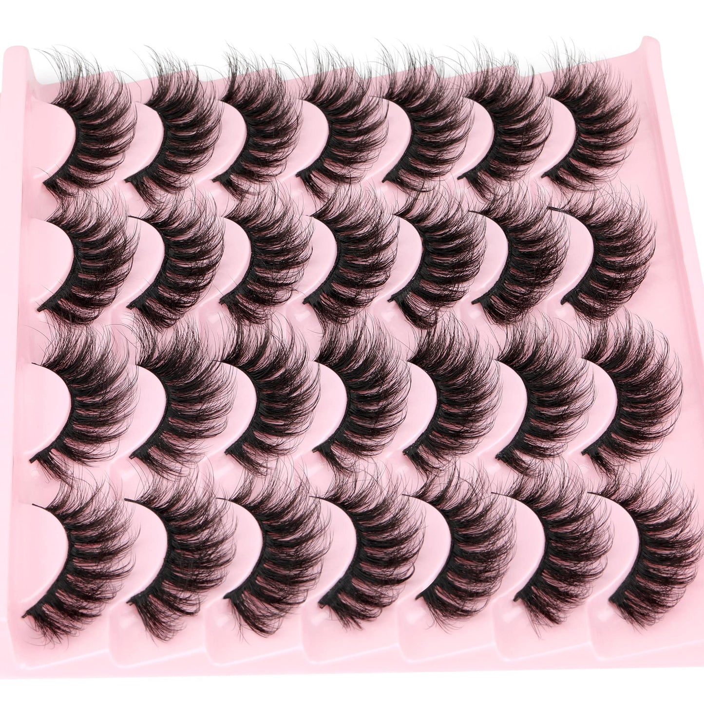 Natural False Eyelashes Wispy Mink Lashes Fluffy 16mm Cat Eye Lashes Natural Look Eye lash Like Extensions 5D Volume Strip Fake Eyelashes Pack by TNFVLONEINS