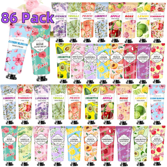 86 Pack Hand Cream Bulk Gifts,Easter Basket Stuffers for Teens,Mothers Day Gifts for Mom,Teacher Appreciation Gifts,Natural Travel Size Hand Lotion for Dry Cracked Hands,Nurses Week Gifts for Women
