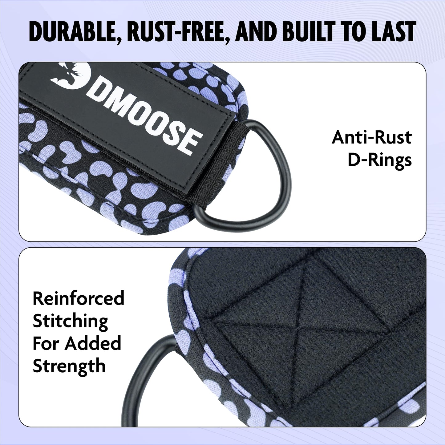 DMoose Ankle Strap for Cable Machine - One Size Fit with Premium Padding, Glute Kickback Ankle Strap, Ankle Cable Straps for Workout, Booty Workout, Leg Extension, Hip Abductors & Lower Body Exercises