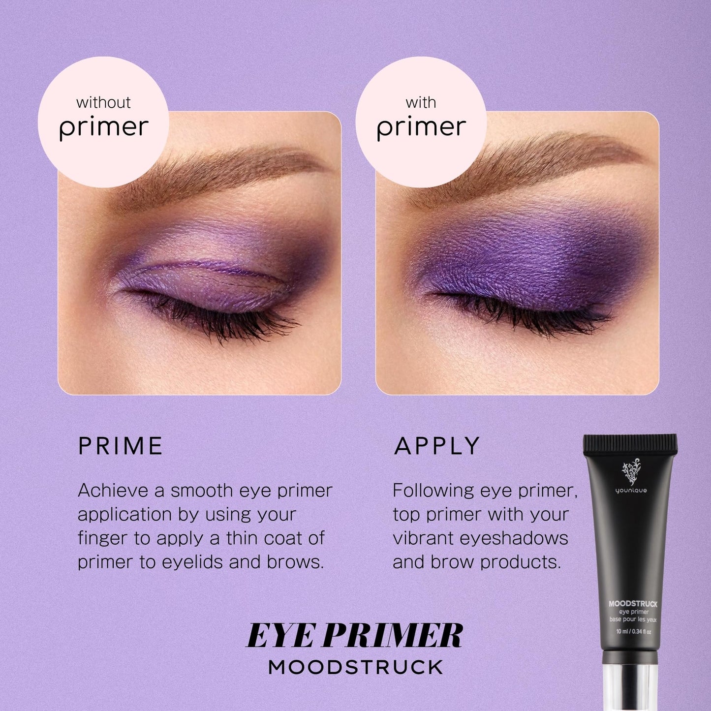 Younique MOODSTRUCK Eye Primer | 10mL | Eyeshadow Base for Oily Lids & Mature Eyes | Eyelid Primer for Long-Lasting Makeup | Skincare Primer to Brighten Eyes