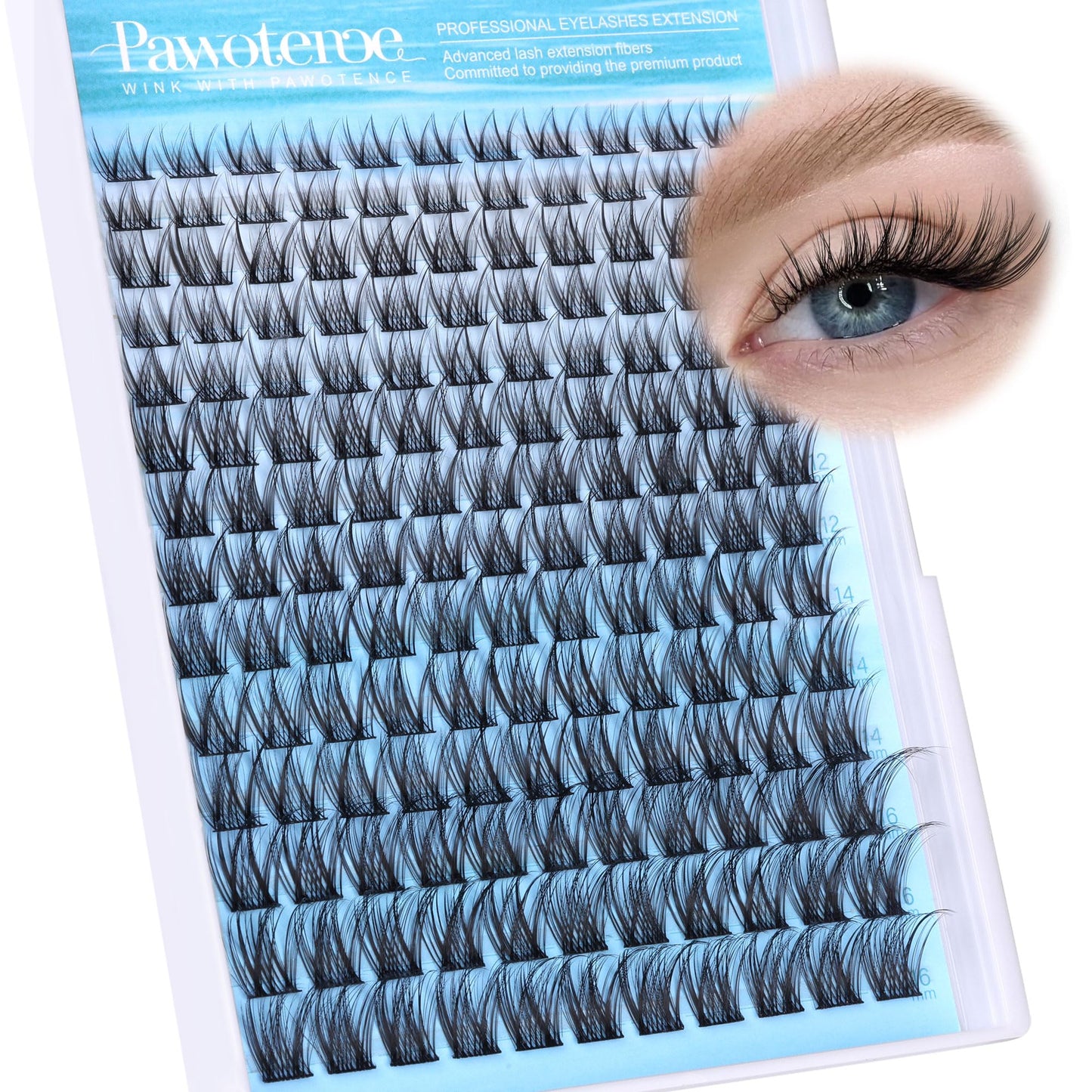 Pawotence Wispy Lash Clusters Natural Cluster Eyelash Extensions 154pcs Individual Lashes 8-16mm Lash Extension DIY False Eyelashes Soft Comfortable Natural Eyelash Clusters with Thin Band