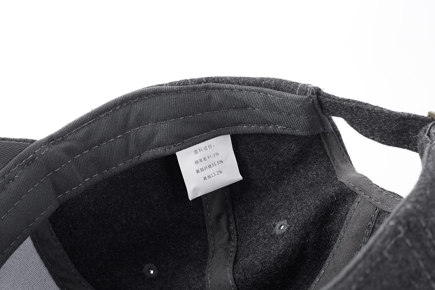 Woolen Baseball Cap Hat Soft-Structured Winter Ball Cap Adjustable Warm Hat Winter Cold Resistant Hat (Dark Grey)