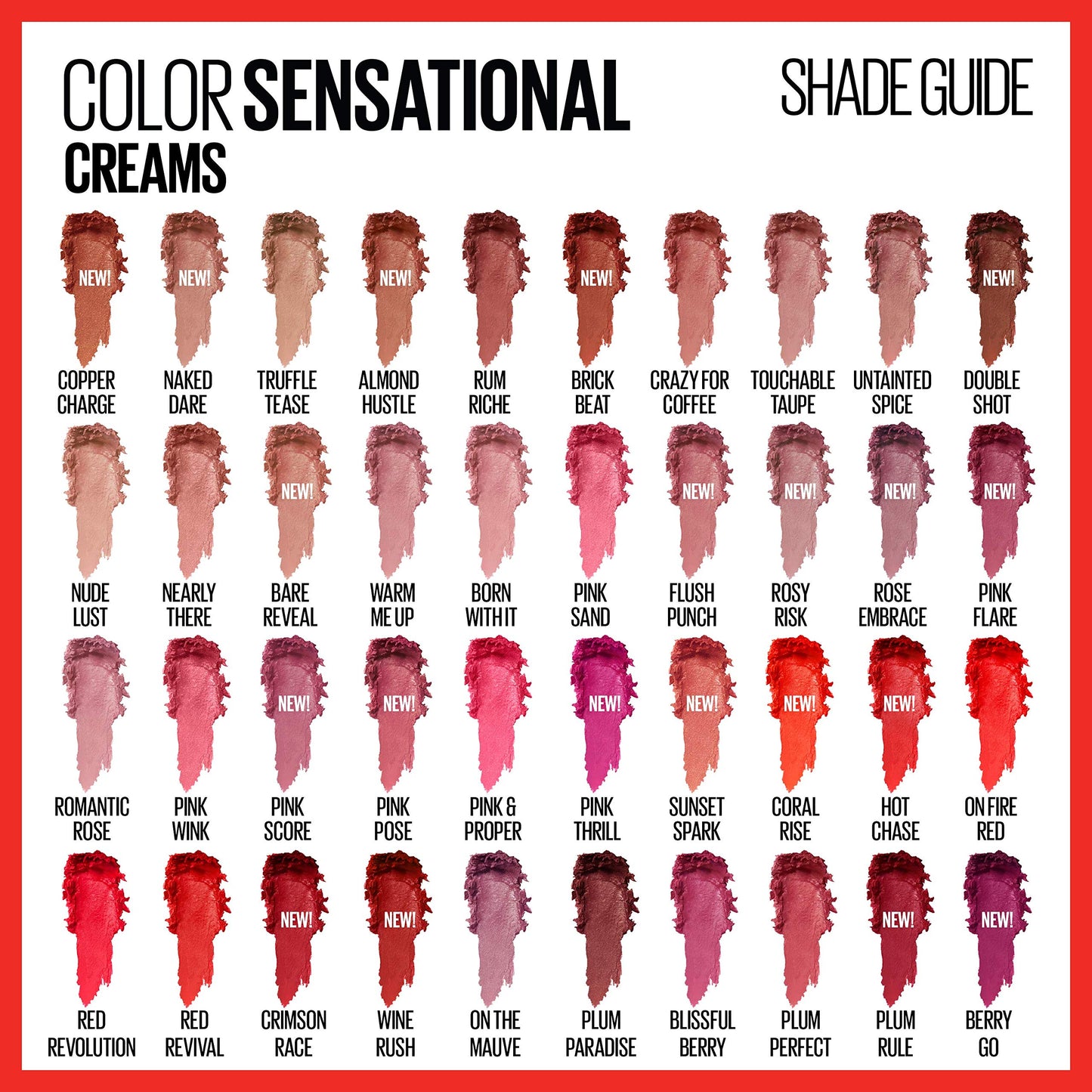 Maybelline Color Sensational Lipstick, Lip Makeup, Cream Finish, Hydrating Lipstick, Nude, Pink, Red, Plum Lip Color, Pink Flare, 0.15 oz; (Packaging May Vary)