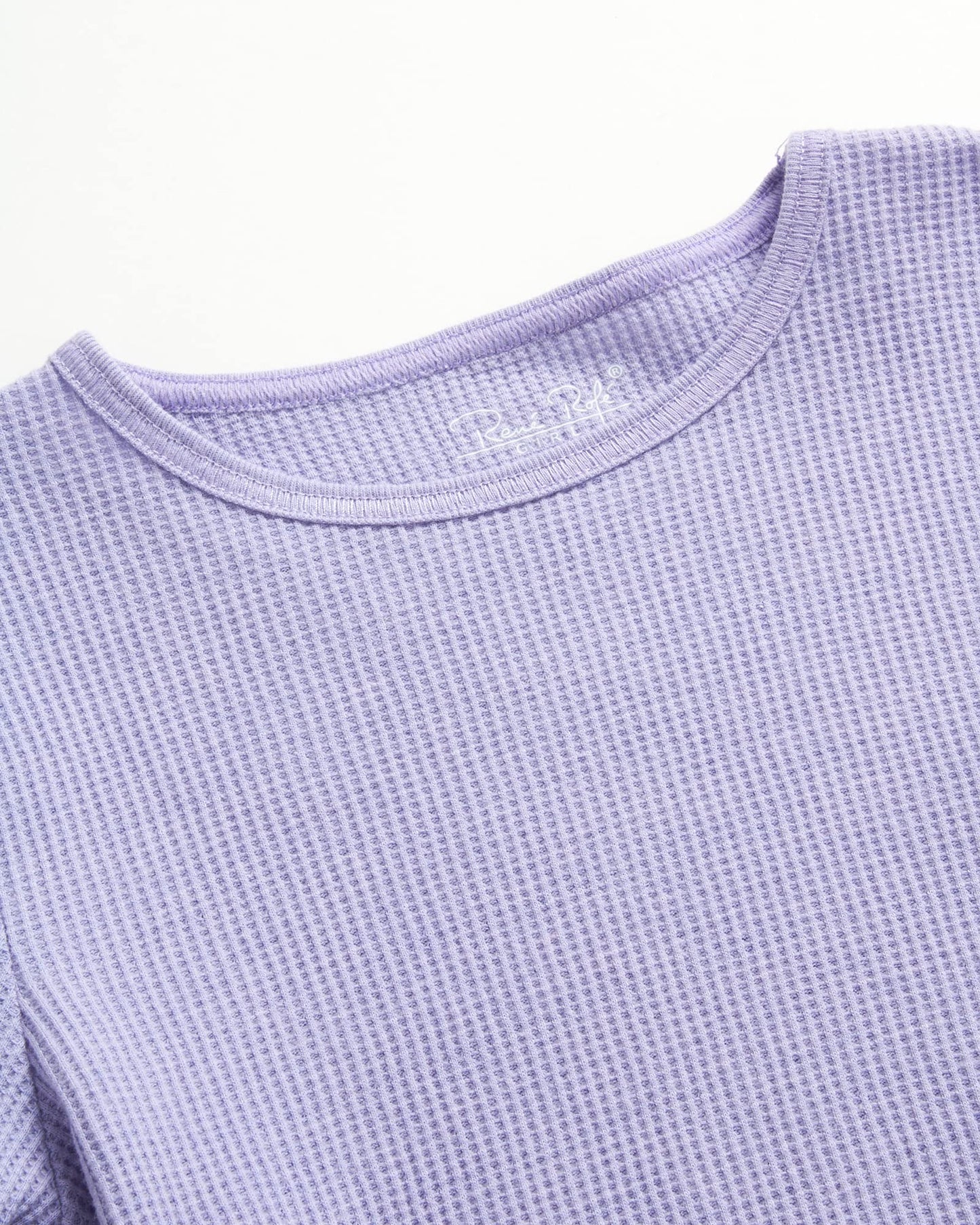 Rene Rofe Girls' Thermal Underwear Set - 2 Piece Waffle Knit Top and Long Johns (2T-16), Size 4-5, Lavender