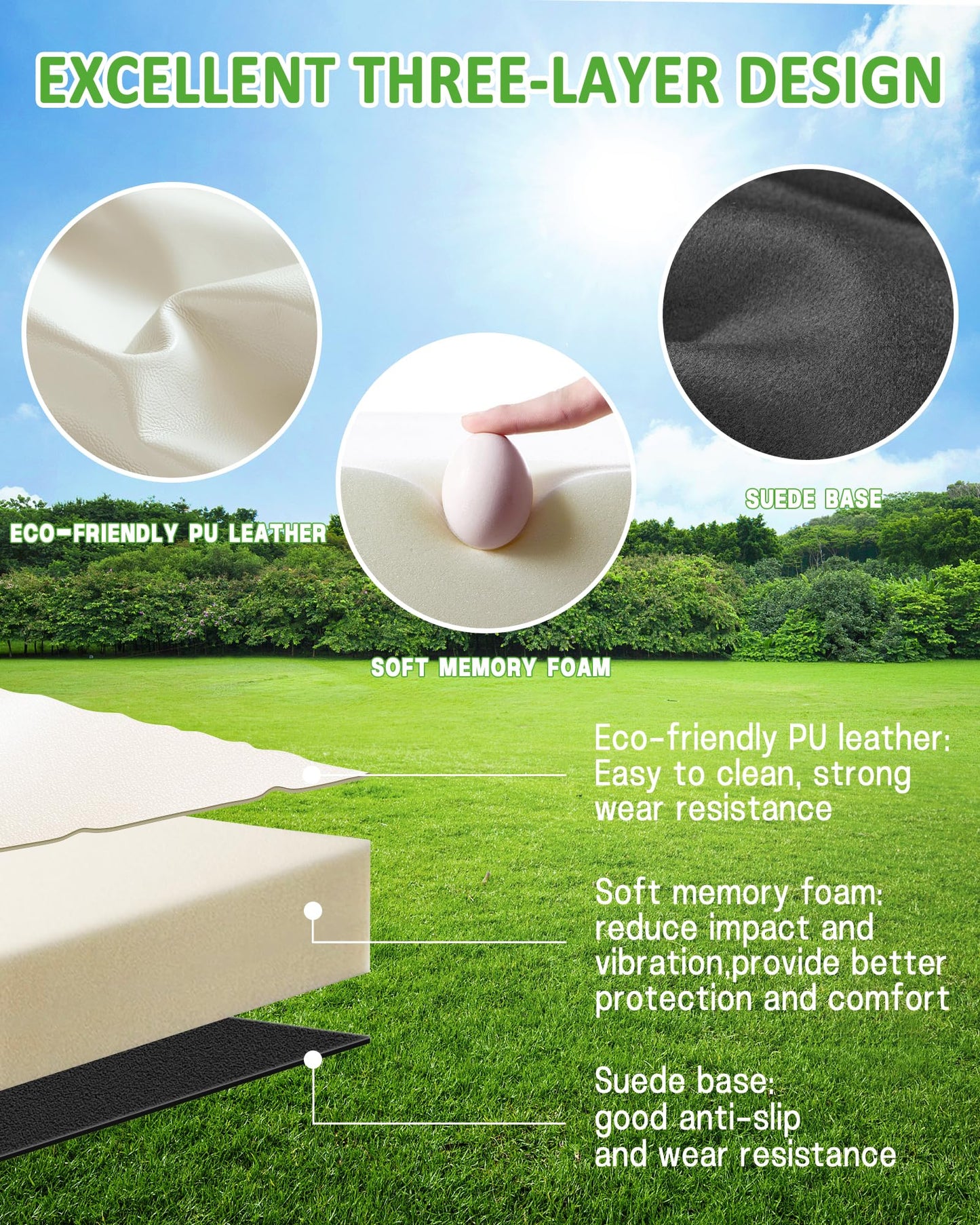 HEOHOU Universal Rear Replacement Cushions for Golf Cart Flip Rear Seat,Golf Cart Back Seat for EZGO TXT RXV ST for ST Sport for Club Car for Yamaha,Seat Bottom and Back Cushion Set,Black