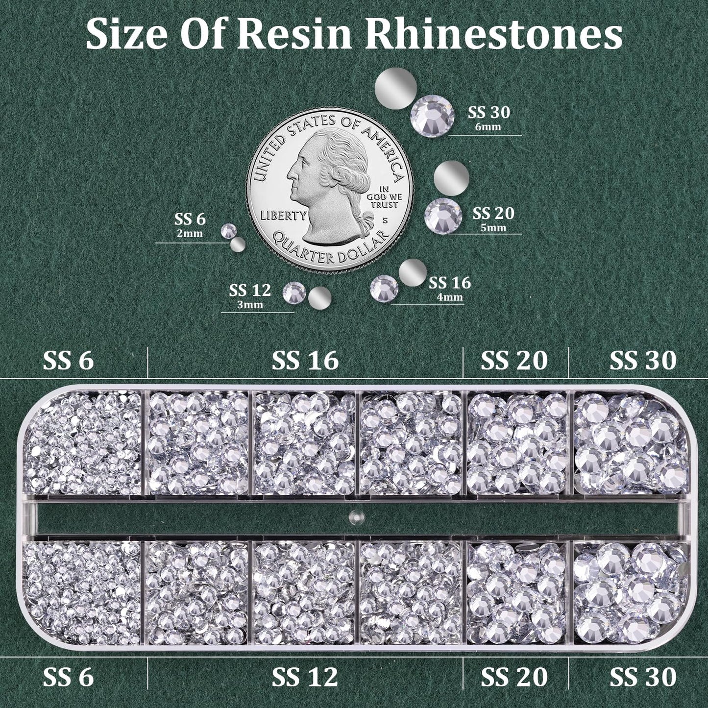 Resin Rhinestones for Crafting with B7000 Jewelry Glue, 1 Box Clear Flatback Crystals with 3Pcs 10ml Glue for Bedazzling Crafts DIY Nail Art Makeup,Non Hotfix Gems for Clothing Shoes