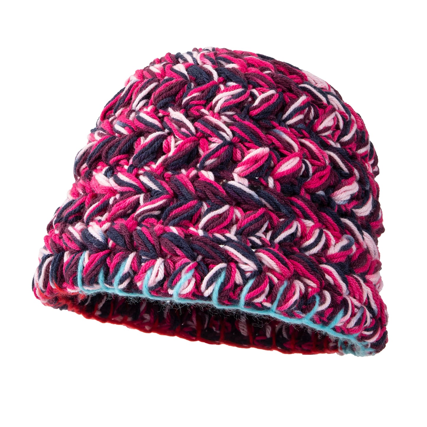 OSOPLAY Women Knit Bucket Hat Crochet Fisherman Hats Soft & Warm Chunky Beanie Hats (Rose red)