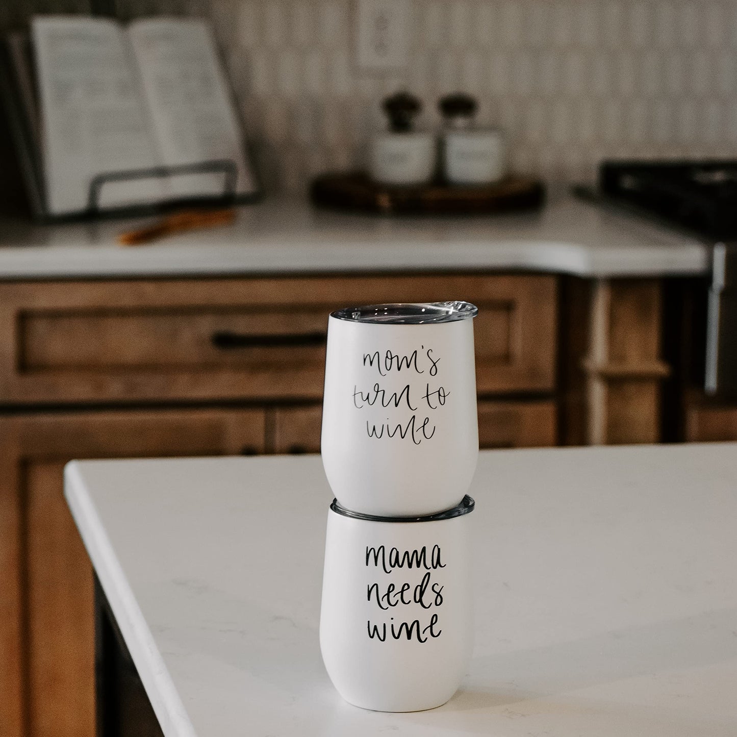 Sweet Water Decor Warm and Cozy Metal Wine Tumbler | 12oz Stainless Steel Insulated Stemless Wine Cup With Lid | Cute Wine Glass with Funny Sayings for Women, Christmas, Holiday, Winter, Xmas