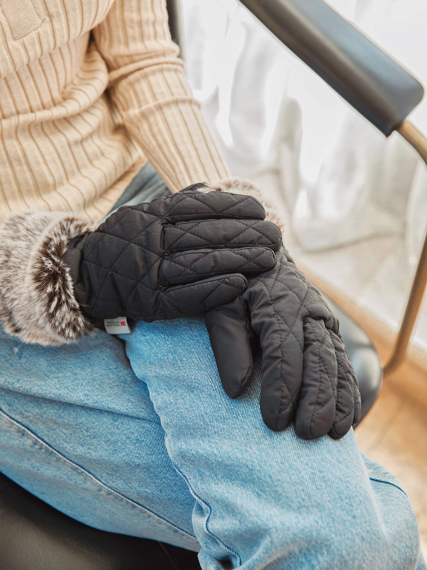 accsa Women Winter Ski Glove Waterproof 3M Thinsulate Warm Windproof Brown L