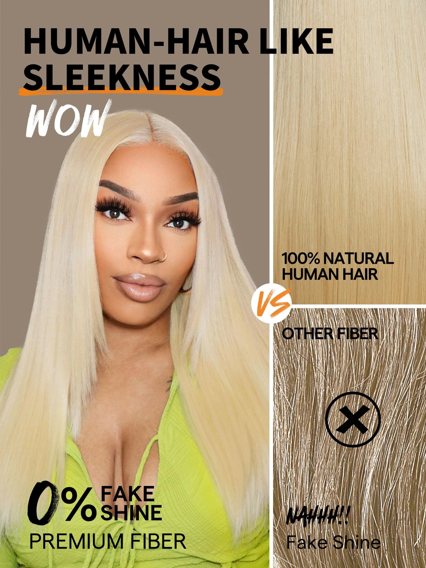 GORGIUS 613 Blonde Straight Wig 20 Inch Glueless Wigs 180% Density Pre Plucked with Natural Hairline Put On Go Wigs Crafted with Style-Archive Tech: Premium Fiber & Remy Human Hair Blend