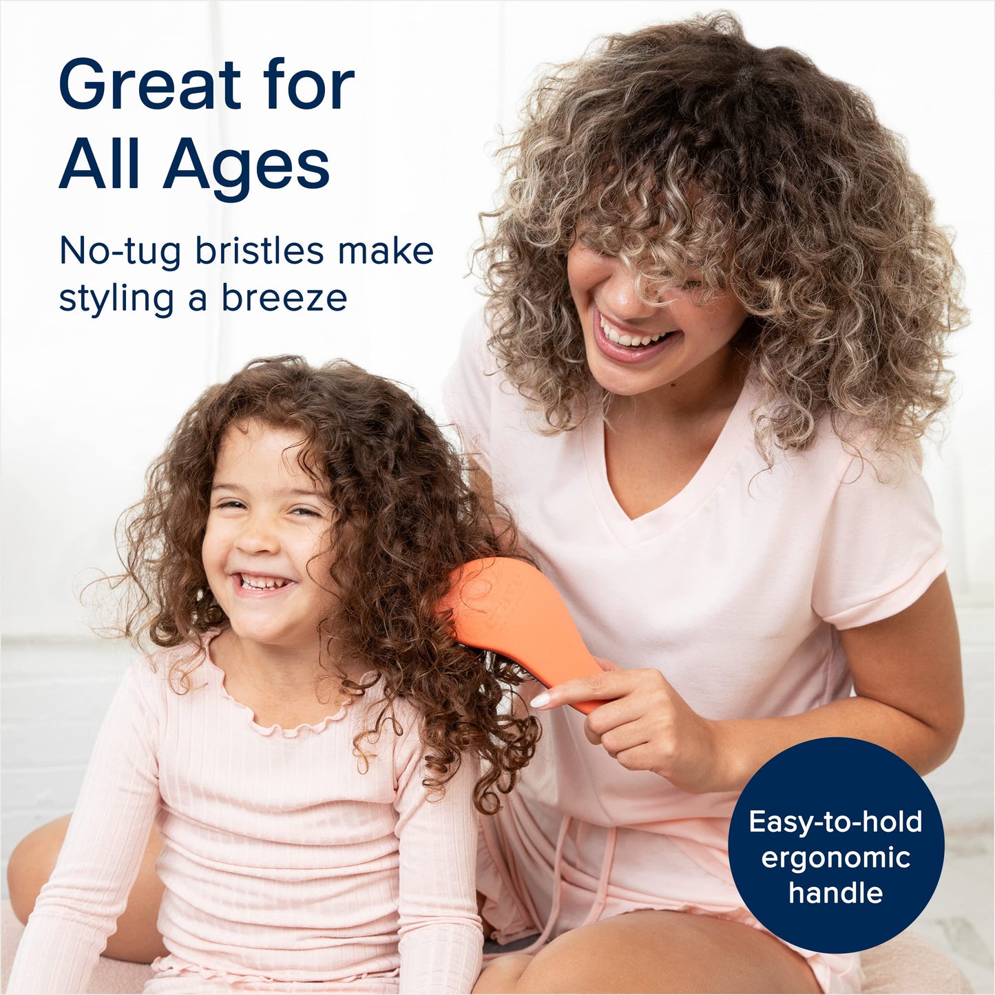 Crave Naturals Glide Thru Detangling Brush - Detangler Brush for Natural, Curly, Straight, Wet and Dry Hair for Adults and Kids - Hair Brush for Little Girls, Toddlers, Teens - 7.5 x 3 inches, Coral