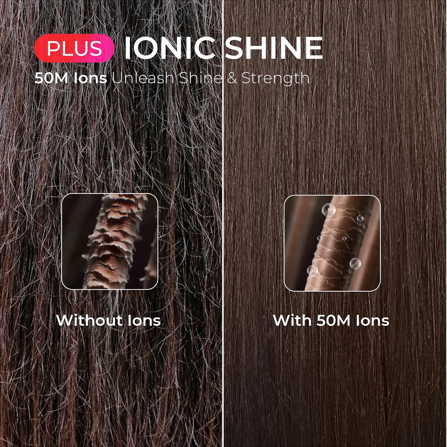 TYMO Ring Plus Ionic Hair Straightener Brush - Straightening Comb with Negative Ions for Women, Titanium Coating, 9 Temp Settings & LED Display, Dual Voltage, Professional Styling Tools