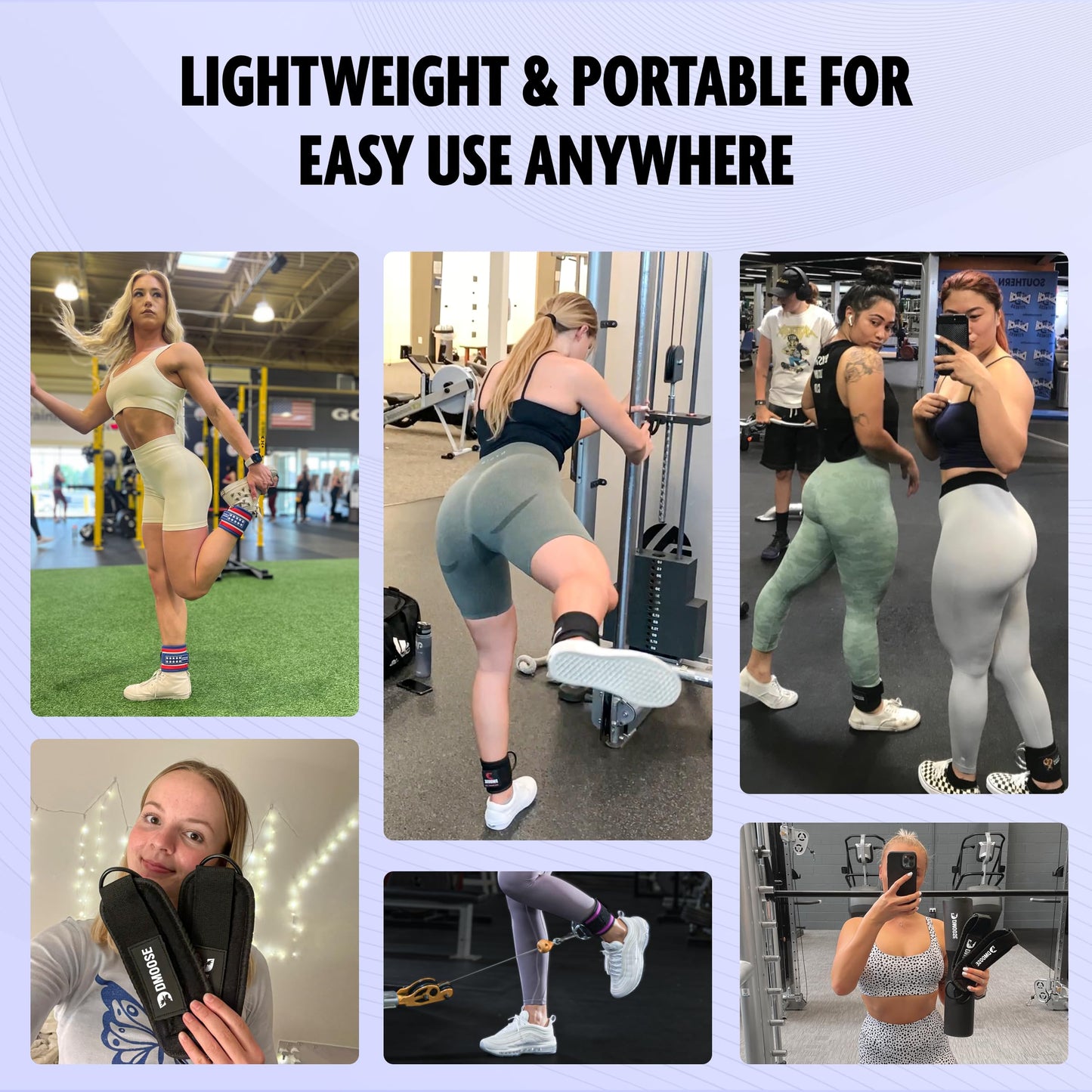 DMoose Ankle Strap for Cable Machine - One Size Fit with Premium Padding, Glute Kickback Ankle Strap, Ankle Cable Straps for Workout, Booty Workout, Leg Extension, Hip Abductors & Lower Body Exercises