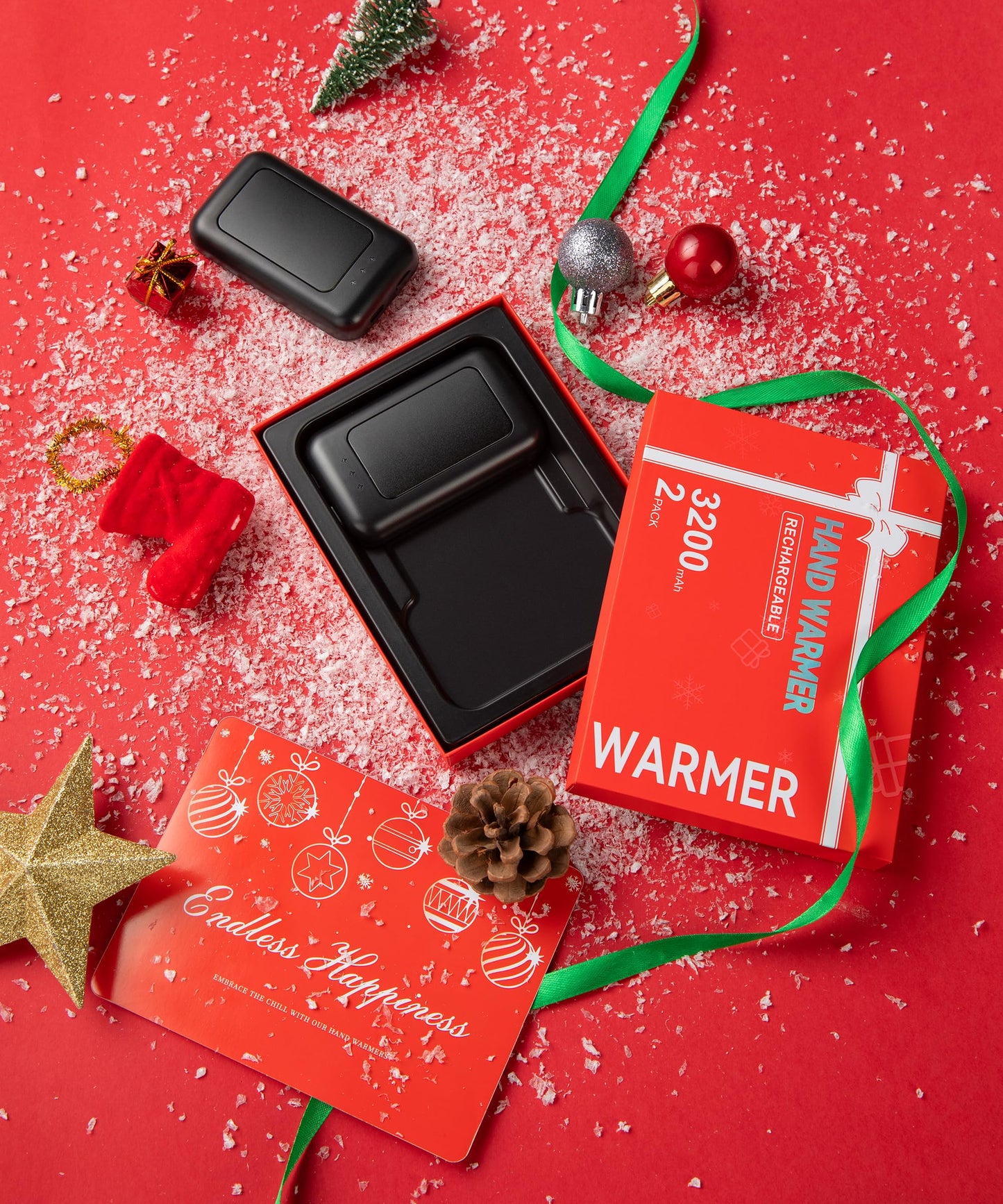 AI Hand Warmers Rechargeable, Reusable Portable Electric Hand Warmer, Fast Intelligent Heating in 1 Second, Gifts for Christmas, Outdoor, Golf, Hunting, Camping Accessories Black 2Pack