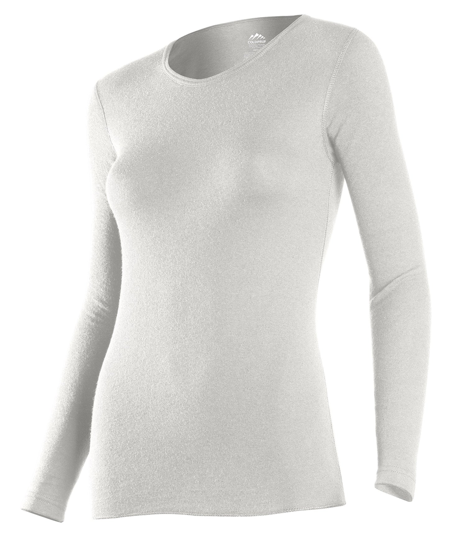 ColdPruf Women's Basic Active Wear Crew Top, Winter White, Large