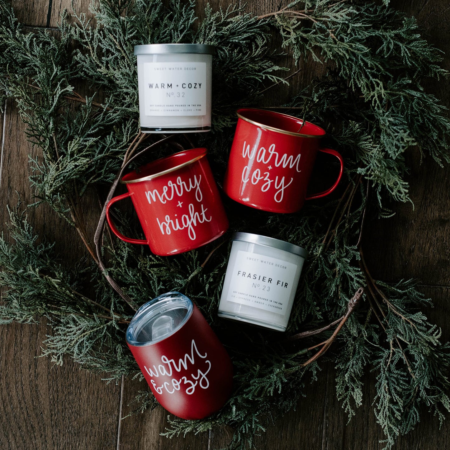 Sweet Water Decor Warm and Cozy Metal Wine Tumbler | 12oz Stainless Steel Insulated Stemless Wine Cup With Lid | Cute Wine Glass with Funny Sayings for Women, Christmas, Holiday, Winter, Xmas