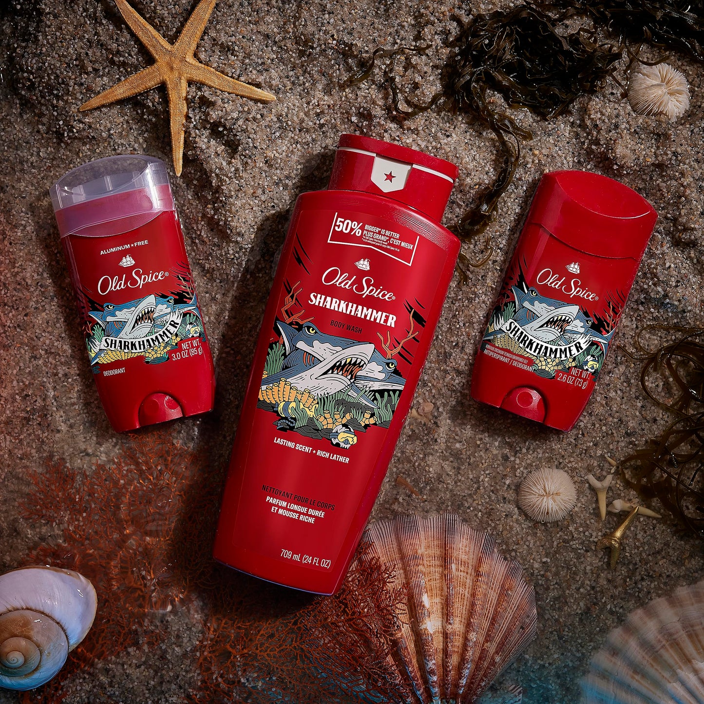 Old Spice Antiperspirant Deodorant for Men, Sharkhammer Scent, 24/7 Lasting Scent, Mens Antiperspirant, 2.6 oz (Pack of 6)