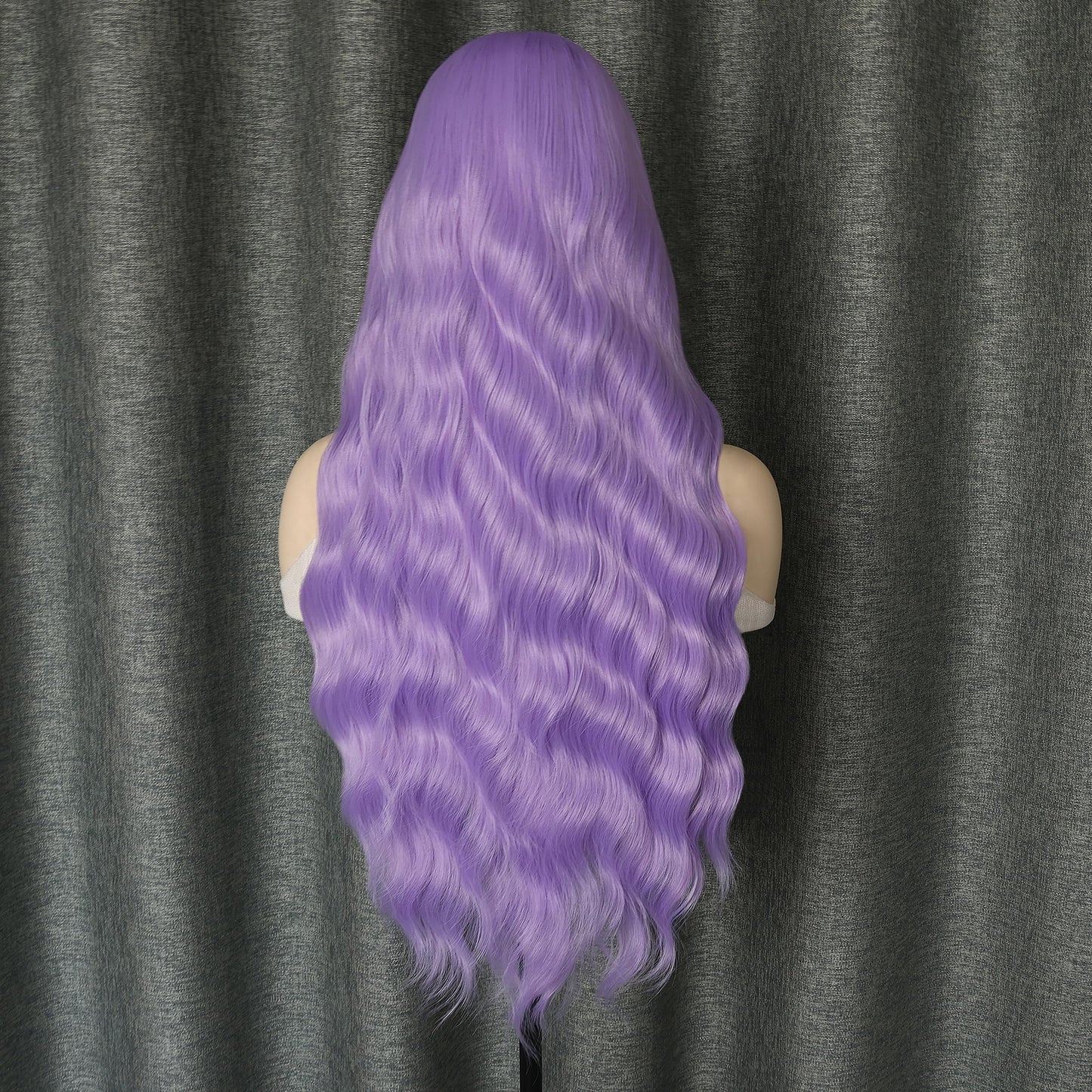 WXHWCX Long Wavy Light Purple Hair Synthetic Lace Front Wigs for Women Loose Wavy Free Part Glueless Lace Wigs Purple Heat Resistant Fiber Natural Hairline Water Wave Wig Cosplay Daily Party Wig