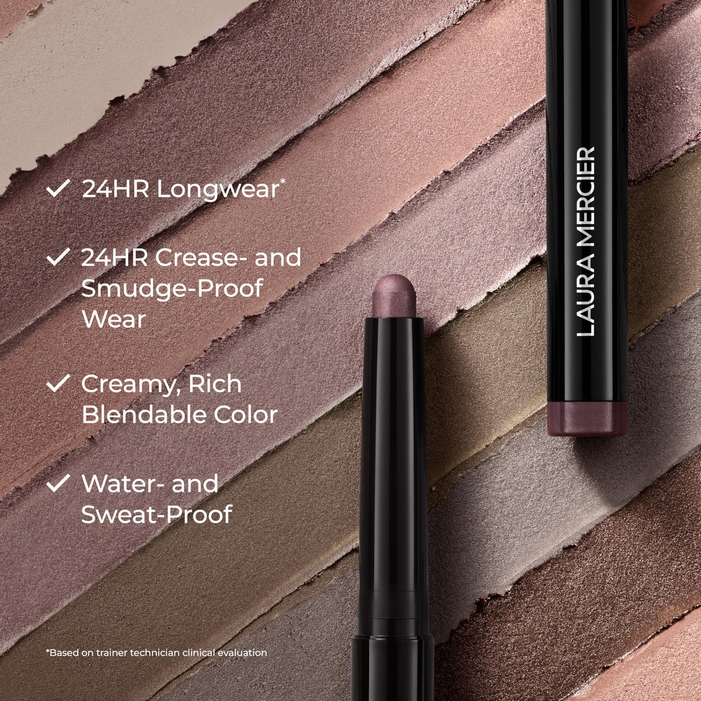 Laura Mercier Caviar Stick Cream Eyeshadow: Shimmer Finish, 24HR Wear, Long Lasting, Rich Color, Easily Blendable and Buildable, Waterproof, Hyaluronic Acid Infused, Eyeshadow Stick Set, Rosegold