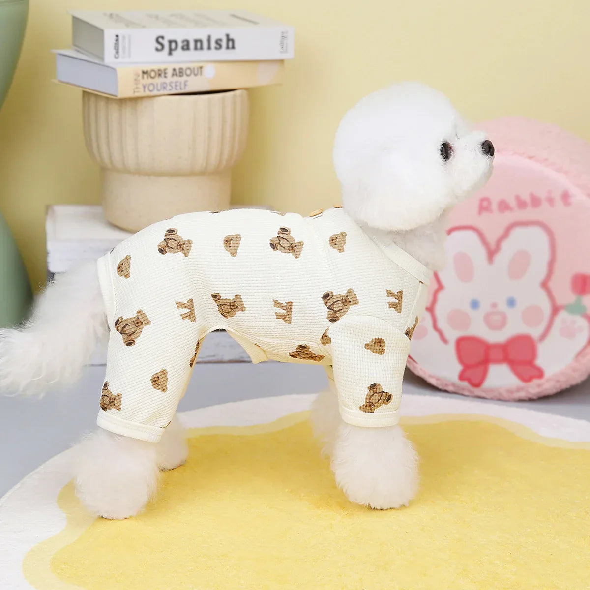 Bear Vest Dog Jumpsuit Outfit