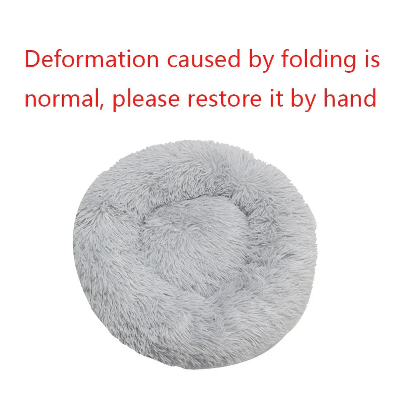 Plush Round Winter Pet Bed