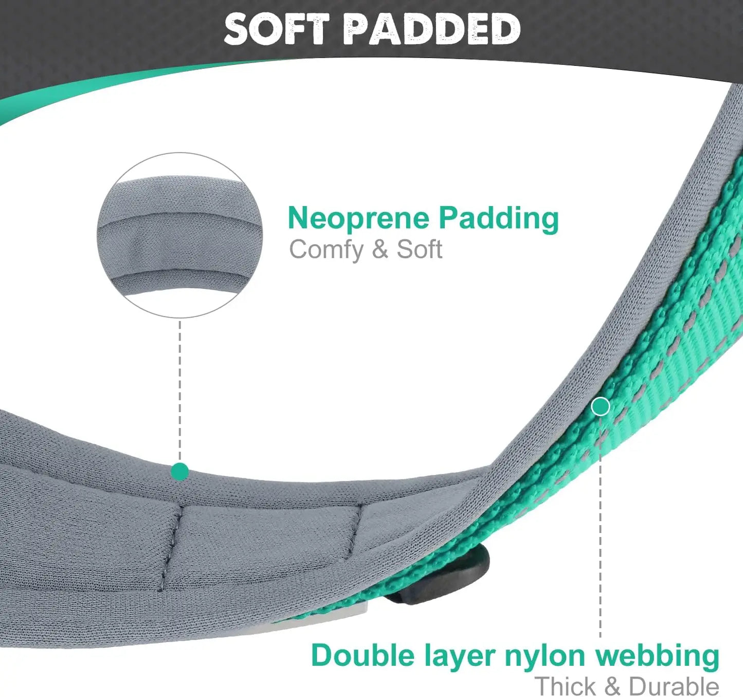 Padded Reflective Nylon Dog Collar