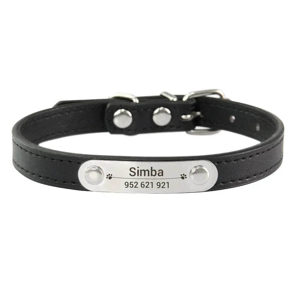 Personalized PU Leather Dog Collar