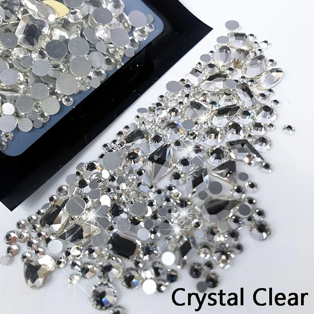 Y2K Glass Rhinestone Nail Set