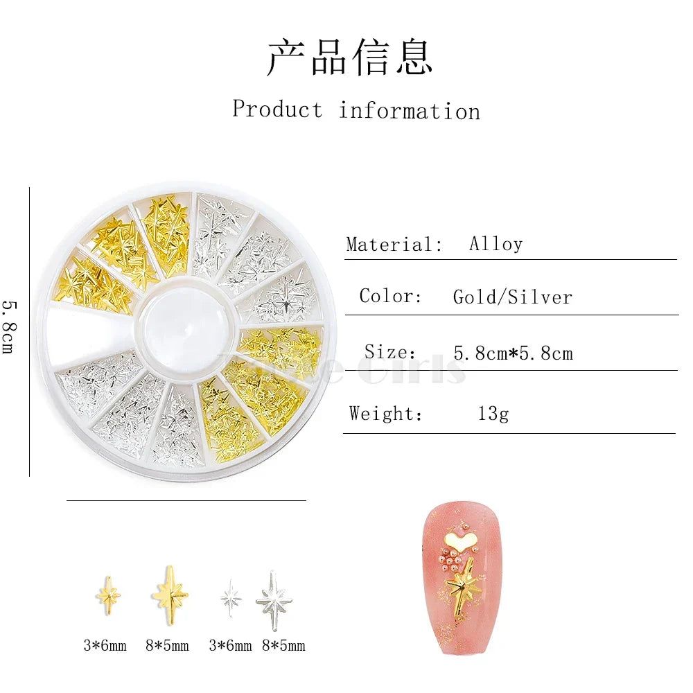 Gold Silver Starlight Nail Rhinestones