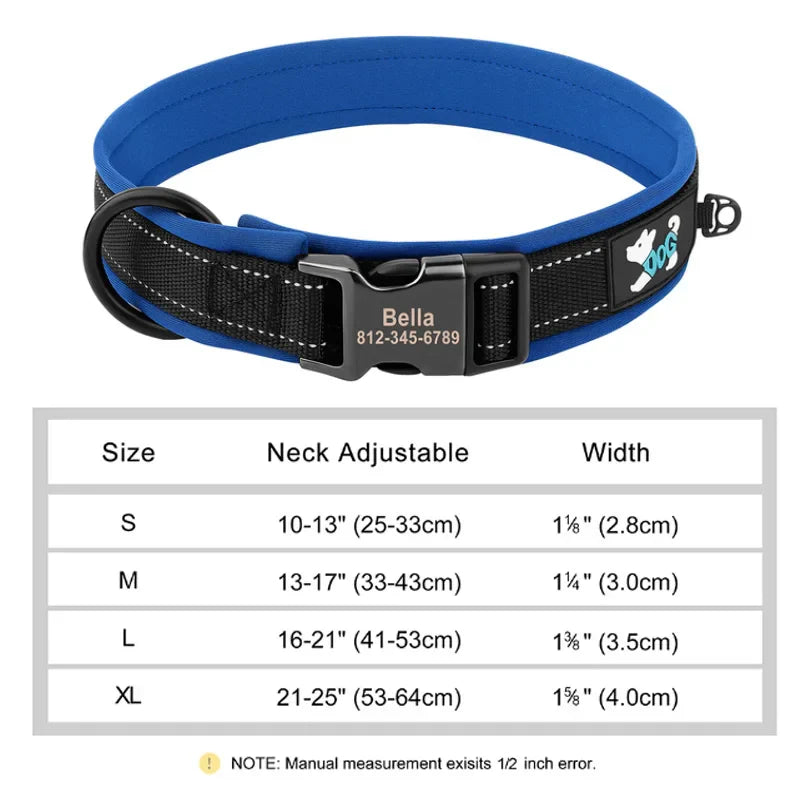 Reflective Personalized Nylon Dog Collar