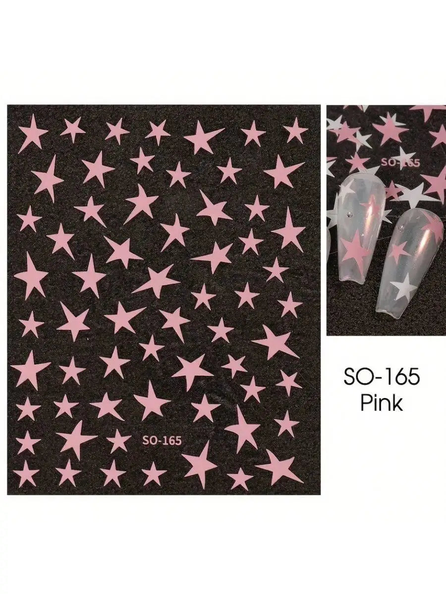 3D Metal Starburst Nail Stickers