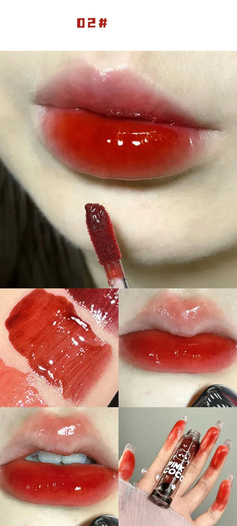 Dark Red Brown Mirror Lip Glaze