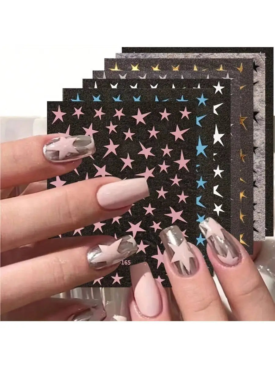 3D Metal Starburst Nail Stickers