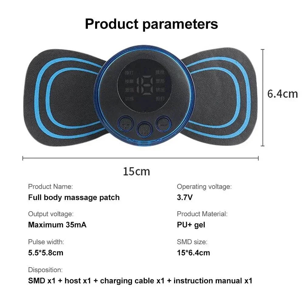 Mini EMS Neck Massager & Back Pain Relief Patch