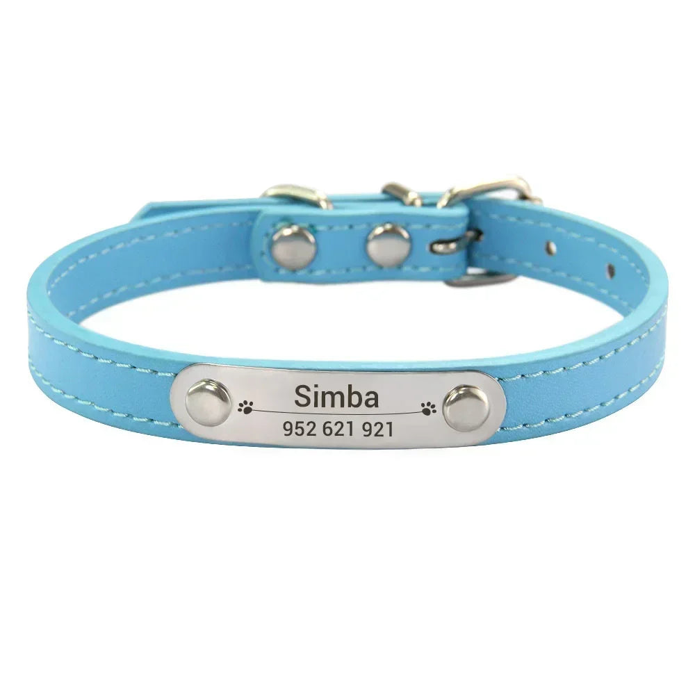Personalized PU Leather Dog Collar