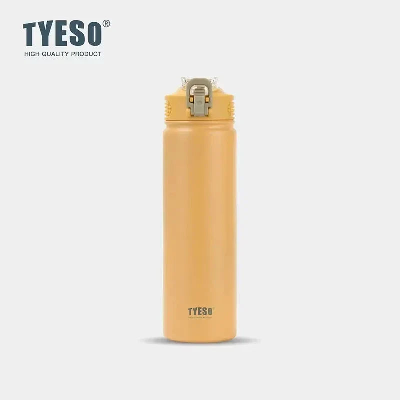 Tyeso Insulated Water Bottle with Straw ( Stainless Steel )