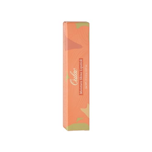 Oulac Moisture Peach Nude Lipstick - 2 in 1 Shimmer Lipstick & Lip Balm, Shimmer Soild Lip Gloss, Lightweight Smooth, Natural Look Best for Dry, Cracked and Chapped Lips, Vegan 2.2g/0.07oz (S05)