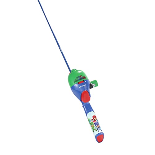 Kid Casters: PJ Masks Youth Fishing Pole | Spincast Reel & Practice Casting Plug | Small & Easy to Use (Pre-spooled with a 6-Pound Fishing line), 29.5 Inches Long