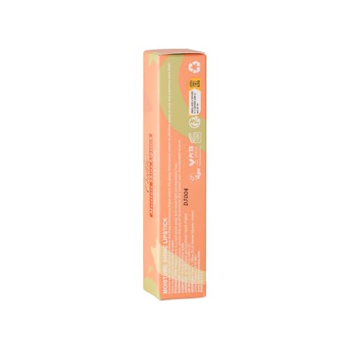 Oulac Moisture Peach Nude Lipstick - 2 in 1 Shimmer Lipstick & Lip Balm, Shimmer Soild Lip Gloss, Lightweight Smooth, Natural Look Best for Dry, Cracked and Chapped Lips, Vegan 2.2g/0.07oz (S05)